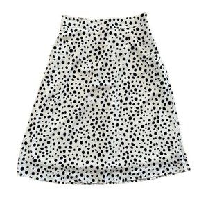 Listicle Women’s Black & White Spotted Skirt, Dalmatian Spot Pattern, Sz Large